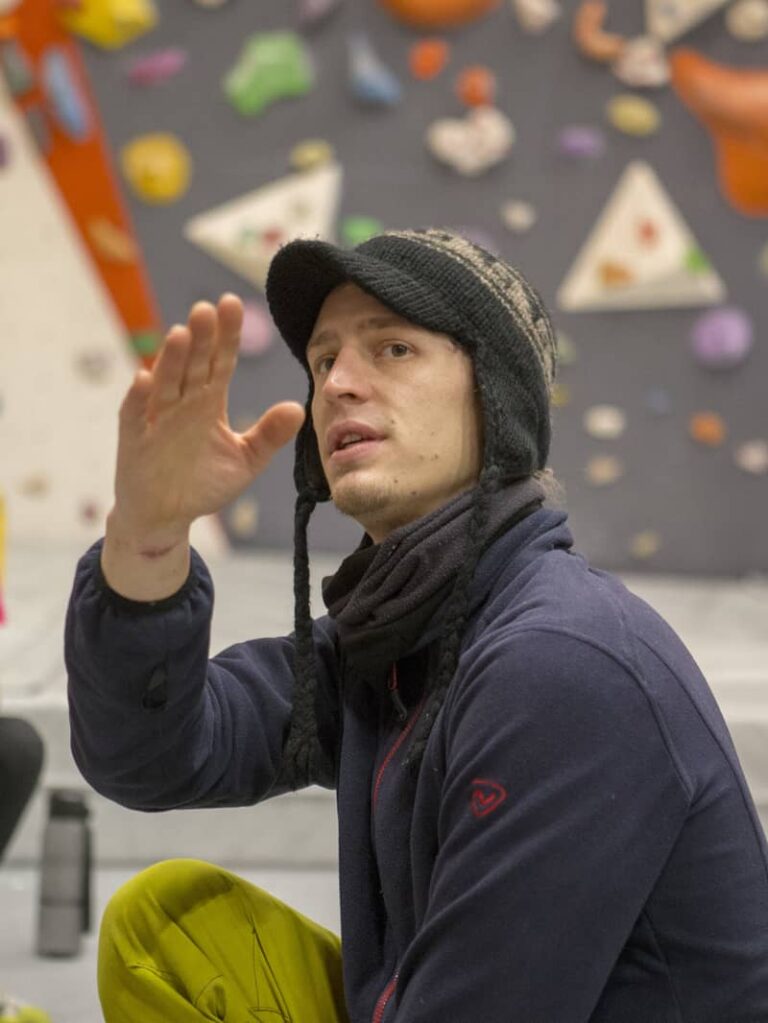 Gilbert Poosch teaching a kids climbing course – guide at Badis Adventures