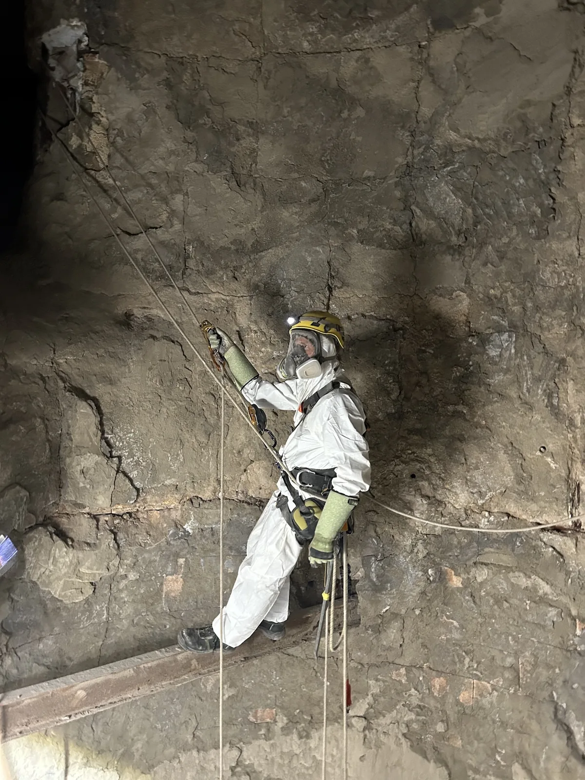 Industrial climbing job – working on the rope