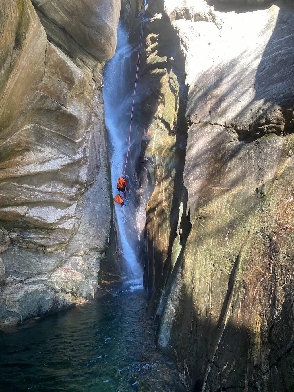 Canyoning in the granite canyons of Ticino